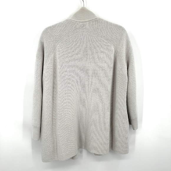 LULULEMON *Flawed* White Merino Wool Ribbed Knit Open Cardigan Sweater Size 8 - Picture 2 of 9